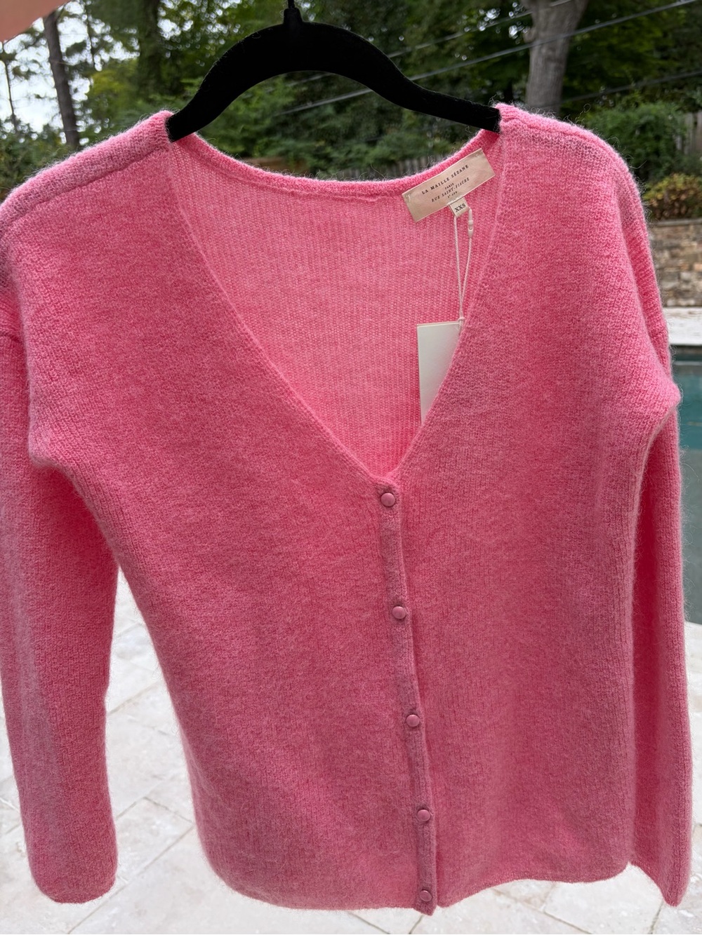 NWT SEZANE BARRY Cardigan Sweater Candy Pink Women’s XXS w/ Bonjour LA Tote Bag